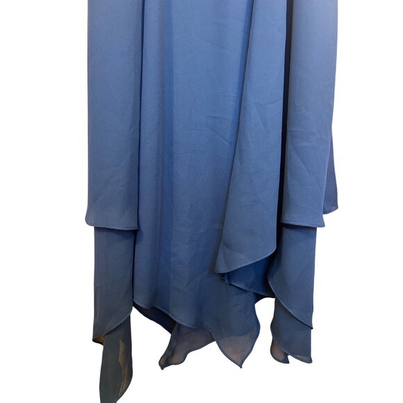 VTG Roberta Navy Small (est.) Maxi Slip Dress Asymmetrical Hem Fairy Whimsy Goth - Picture 4 of 7